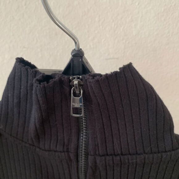 CALVIN KLEIN Logo Tape Ribbed Mock Neck Zip size XL - Picture 4 of 5